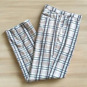 Sligo Tech Golfing Pants Beige  Black White Plaid Performance Trouser Men's 38